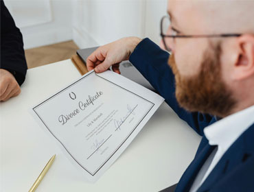 Men with divorce certificate