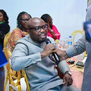 Man talking on a mic