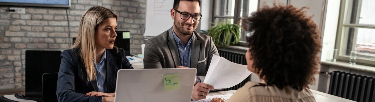 office setting with three people